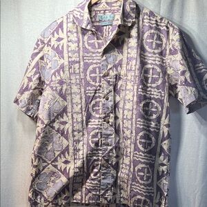 Stylish Purple and Cream Button-Down Shirt